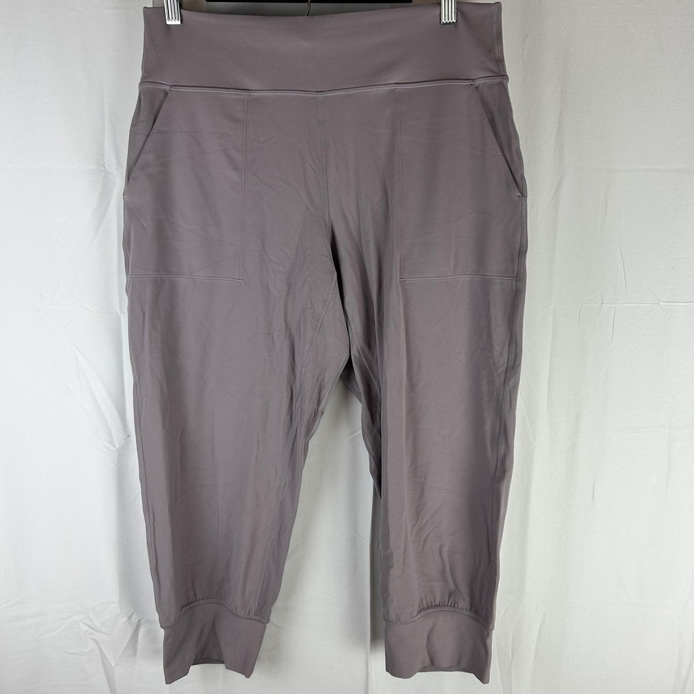 Lululemon Jogger Pants Womens 12‎ Purple High Rise Relaxed Crop Pockets Cuffed